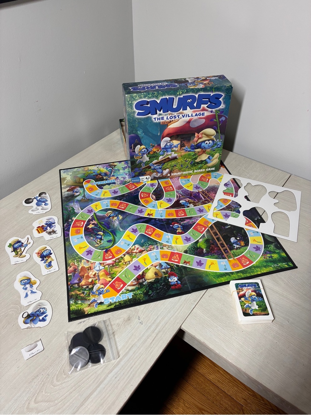 Smurfs The Lost Village Board Game 2017 Outset Complete RARE Family Strategy